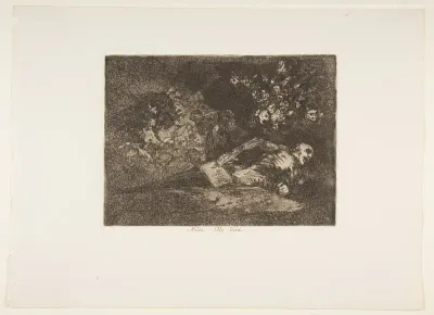 Plate 69  from "The Disasters of War" (Los Desastres de la Guerra): Nothing. The event will tell (Nada. Ello dirá)