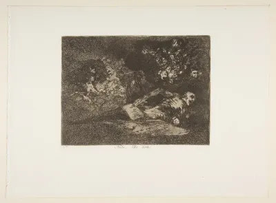 Plate 69 from "The Disasters of War" (Los Desastres de la Guerra): 'Nothing. The event will tell' (Nada. Ello dirá)