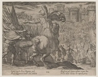Plate 7: Alexander Attacking Tyre from the Sea, from "The Deeds of Alexander the Great"
