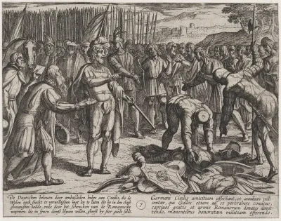 Plate 7: German Envoys Visit Civilis, from "The War of the Romans Against the Batavians" (Romanorvm et Batavorvm societas)