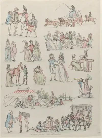 Plate 7, Outlines of Figures, Landscapes and Cattle...for the Use of Learners