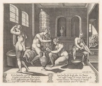 Plate 7: Psyche attended in her bath, from "The Story of Cupid and Psyche as told by Apuleius"
