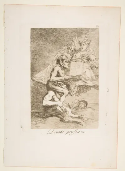 Plate 70 from Los Caprichos: Devout Profession