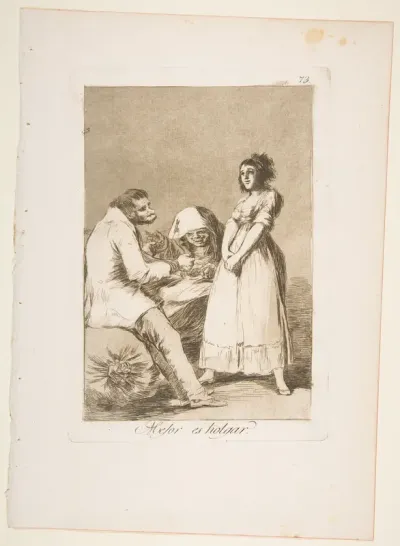 Plate 73 from "Los Caprichos": It is better to be lazy (Mejor es holgar)