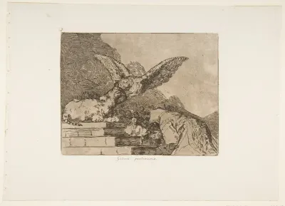 Plate 73 from "The Disasters of War" (Los Desastres de la Guerra): 'Feline pantomime' (Gatesca pantomima)