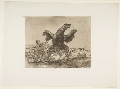 Plate 76 from "The Disasters of War" (Los Desastres de la Guerra): 'The carnivorous vulture' (El buitre carnívoro)