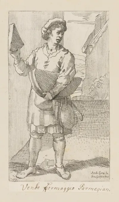 Plate 76: Seller of Parmesan Cheese