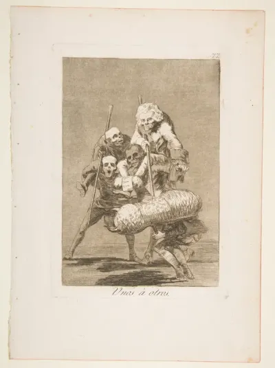 Plate 77 from "Los Caprichos": What one does to another (Unos á otros)