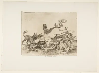 Plate 78 from "The Disasters of War" (Los Desastres de la Guerra): 'He defends himself well' (Se defiende bien)