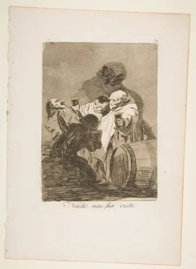 Plate 79 from "Los Caprichos": No one has seen us (Nadie nos ha visto)