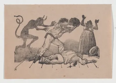 Plate 8: a man murdering another with a rock