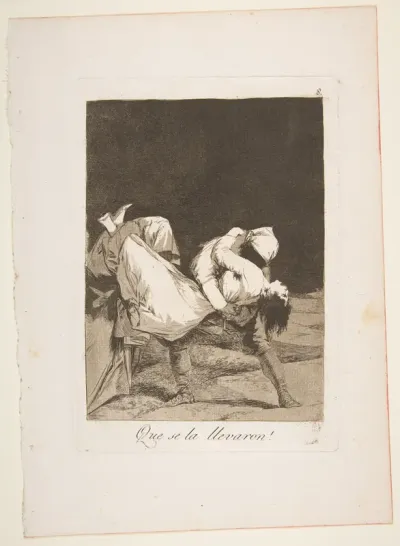 Plate 8 from "Los Caprichos": They carried her off! (Que se la llevaron!)