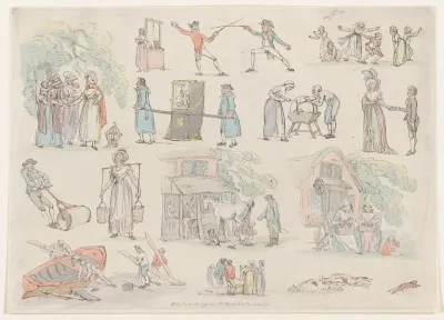 Plate 8, Outlines of Figures, Landscapes and Cattle...for the Use of Learners