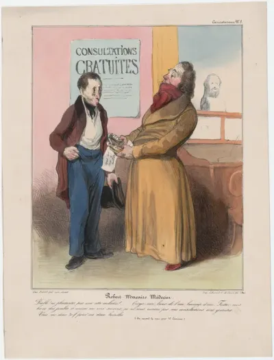 Plate 8: Robert Macaire, doctor,  from 'Caricaturana,' published in Les Robert Macaires
