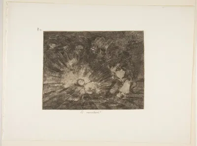 Plate 80 from "The Disasters of War" (Los Desastres de la Guerra): 'Will she rise again?' (Si resucitará?)