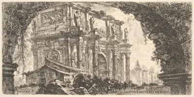 Plate 9: Arch of Constantine in Rome (Arco di Costantino in Roma), from "Antichità Romane de' Tempi della Repubblica, e de' primi Imperatori"