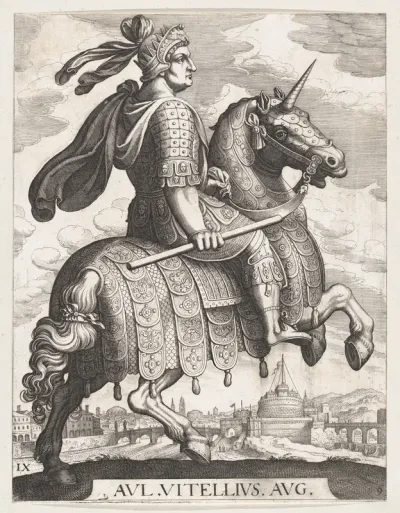 Plate 9: Emperor Vitellus on Horseback, from "The First Twelve Roman Caesars"