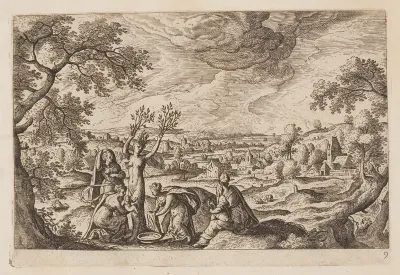 Plate 9, from Landscapes with Scenes from the Old and New Testament and Ovid’s Metamorphoses