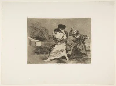 Plate 9 from "The Disasters of War" (Los Desastres de la Guerra): 'They don't like to' (No quieren)
