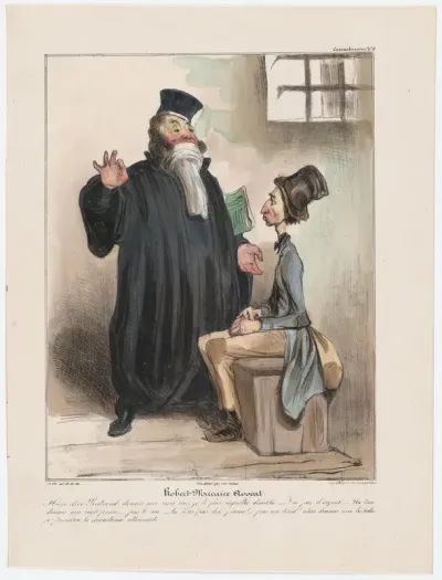 Plate 9: Robert Macaire, barrister, from 'Caricaturana,' published in Les Robert Macaires