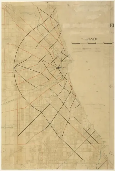 Plate 91 from The Plan of Chicago, Chicago, Proposed Diagonal Arteries