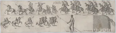 Plate depicting Donato Carcano, from a series of twelve showing knights and their attendants dressed for a tournament (plate 3)