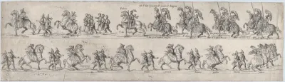 Plate for Giovanni d'avalos d'Aragona, from a series of twelve showing knights and their attendants dressed for a tournament (plate 2)