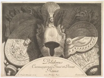 Plate from "Divers Trophées" (Weapon Trophies after the Façade of Palazzo Milesi in Rome)