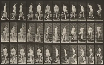 Plate Number 104. Turning and ascending stairs with a bucket of water in each hand