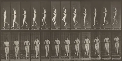 Plate Number 128. Descending stairs with hands clasped