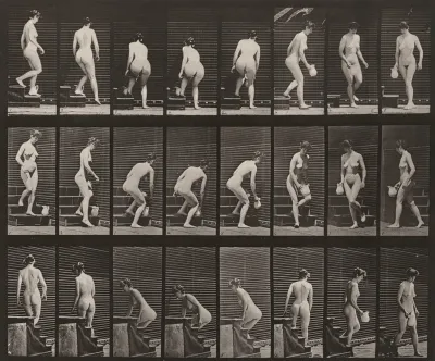 Plate Number 150. Descending stairs, stooping, lifting a pitcher and turning
