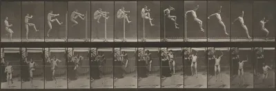 Plate Number 152. Jumping, running straight high jump