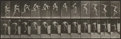 Plate Number 153. Jumping, running straight high jump