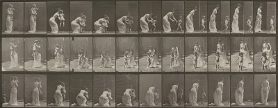 Plate Number 215. Placing a child on the ground; the child running off