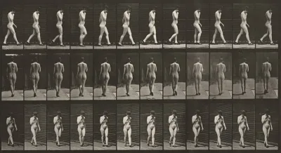 Plate Number 23. Walking, right hand at chin, shoes on