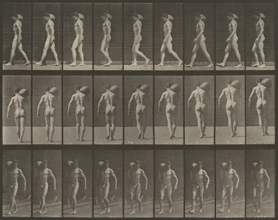 Plate Number 31. Walking, carrying a 75-lb. stone on right shoulder