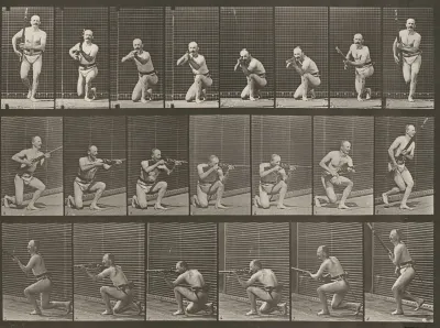 Plate Number 356. Kneeling, firing and rising