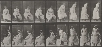 Plate Number 422. Toilet, putting on shoes and rising from chair