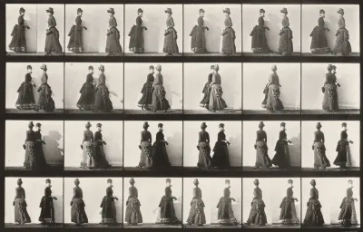 Plate Number 45. Two women walking, meeting and partly turning