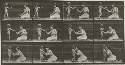 Plate Number 465. Child bringing a bouquet to a woman