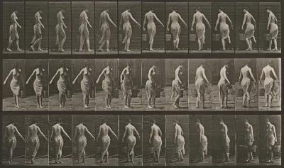 Plate Number 50. Walking and turning around, carrying a bucket of water in left hand