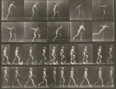 Plate Number 519. A: Throwing a disk. B: Ascending a step. C: Walking
