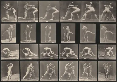 Plate Number 520. A-C: Wrestling. D: Sparring without gloves