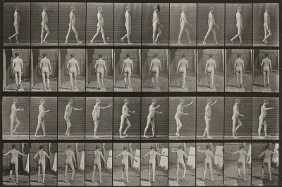 Plate Number 550. Locomotor ataxia, walking. A: Arms down. B: Arms up