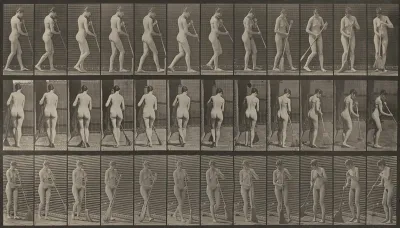 Plate Number 58. Walking, turning around and sweeping the floor