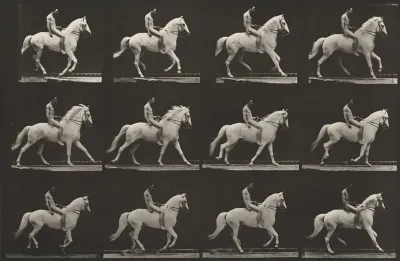 Plate Number 617. "Clinton" cantering, bareback; rider nude