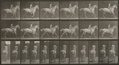 Plate Number 623. "Smith" cantering, bareback; rider nude