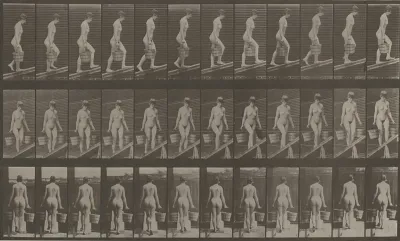 Plate Number 82.  Ascending an incline with a bucket of water in each hand