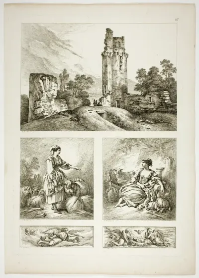 Plate Sixteen of 38 from Oeuvres de J. B. Huet