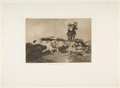 Plate18 from "The Disasters of War" (Los Desastres de la Guerra): Bury them and keep quiet (Enterrar y callar)
